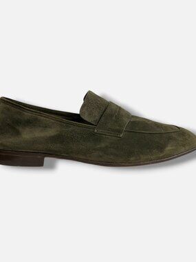Zegna Men's Green Secondskin Mocassin Loafers Shoes Size 13